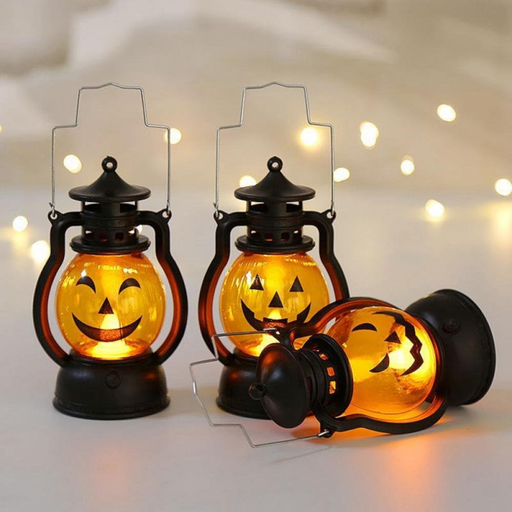 Arjoos | Halloween Pumpkin Lights - Mini | Portable Mini Halloween Lanterns LED Night Light Halloween Decoration Prop | Halloween Party supplies for Kids & Adults - 1pcs .