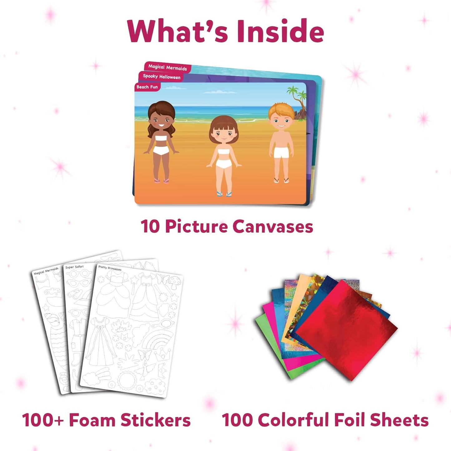 Arjoos | Foil Fun Dress Up, No Mess Art for Kids, Craft Kits & Supplies | DIY Creative Activity | Gifts for Girls & Boys | Birthday Gifts for Kids - Pack of 1
