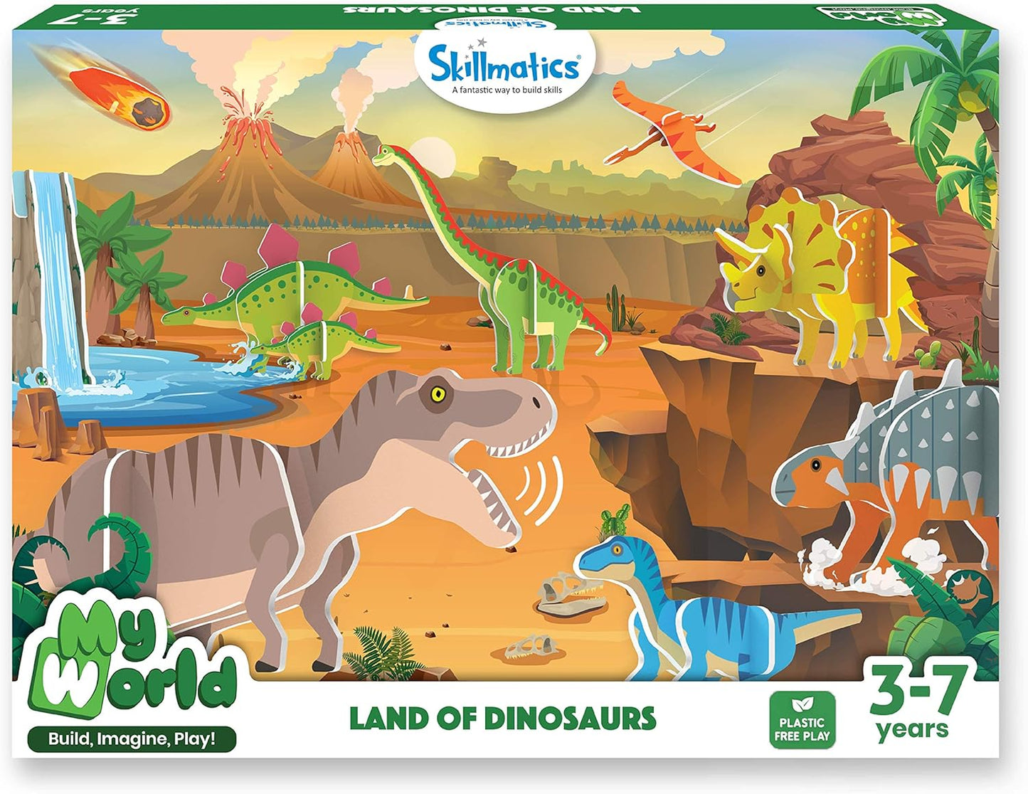Arjoos | Skillmatics Stem Building Toy | My World Land Of Dinosaurs Gifts For Kids | Ages 3 to 7 | Fun Learning & Educational Playset For Preschool Kids | for Both boys and girls