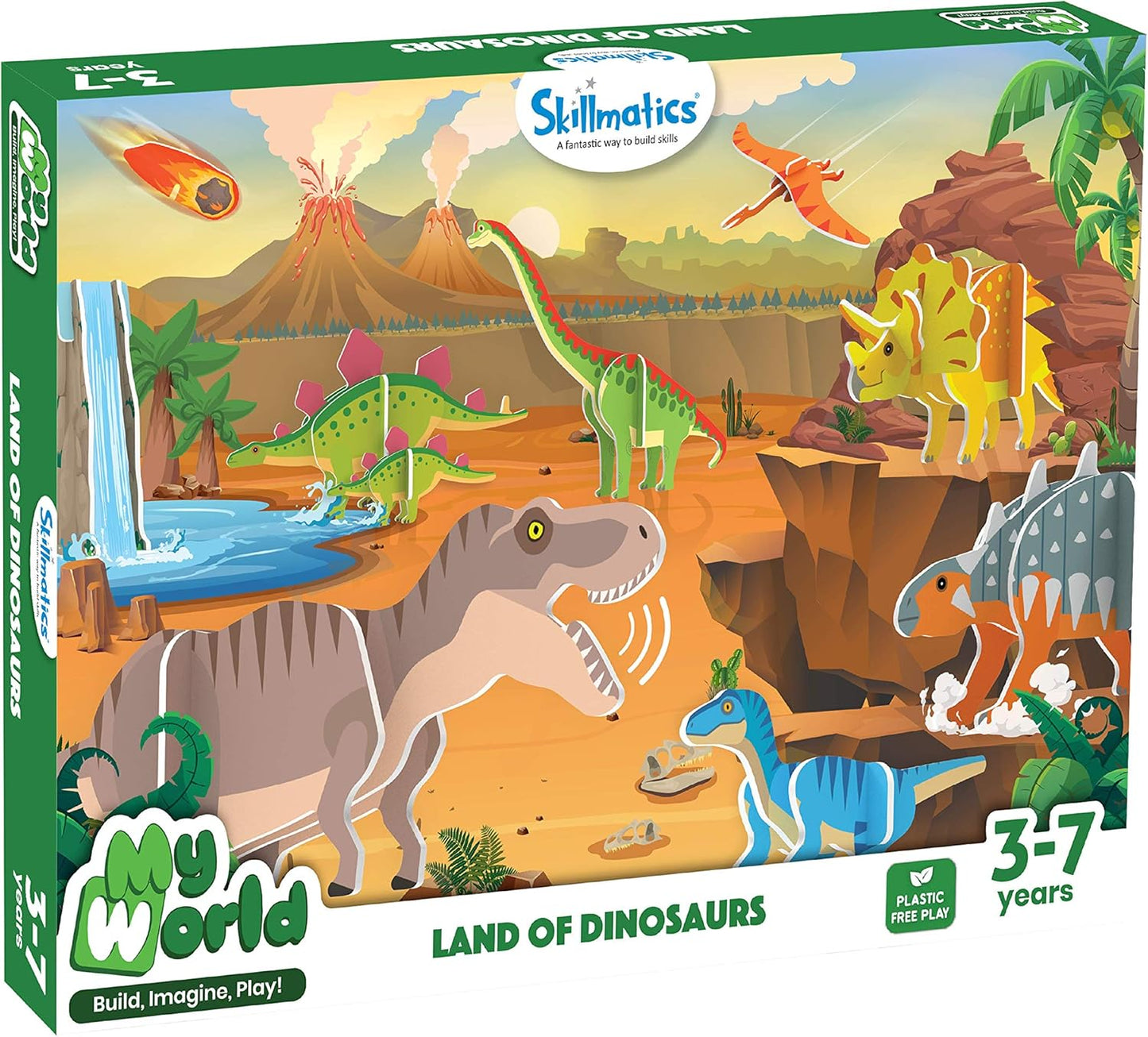 Arjoos | Skillmatics Stem Building Toy | My World Land Of Dinosaurs Gifts For Kids | Ages 3 to 7 | Fun Learning & Educational Playset For Preschool Kids | for Both boys and girls