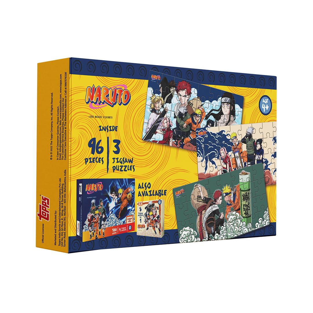 Arjoos | Naruto Jigsaw Puzzles Bundle (96 pieces) - 3 In 1 | Return Gifts for Kids | 4+years