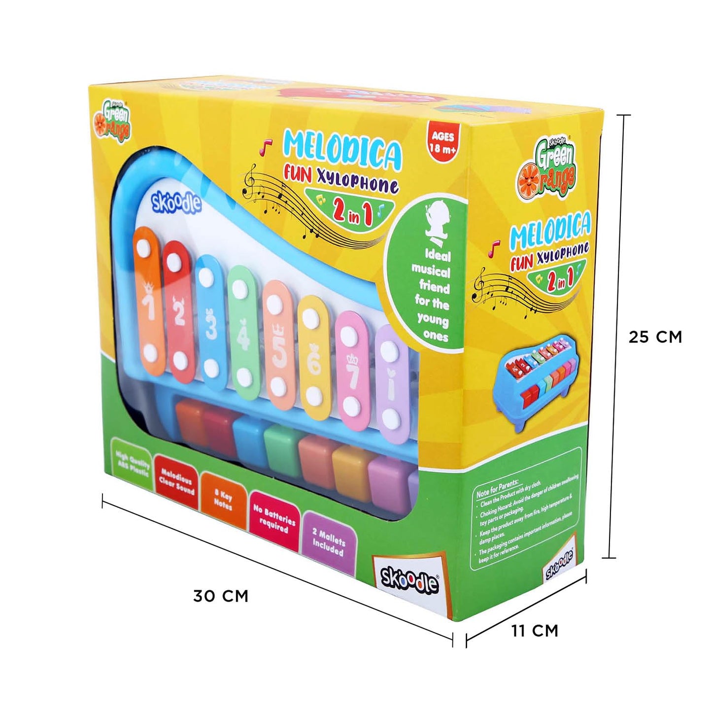 Arjoos | 2-in-1 Xylophone Musical Piano | Interactive Preschool Learning Instrument & Toy with 8 Keys, 2 Mallets | Ideal for Baby, Boys and Girls | Birthday Gift For Kids 5+ Years