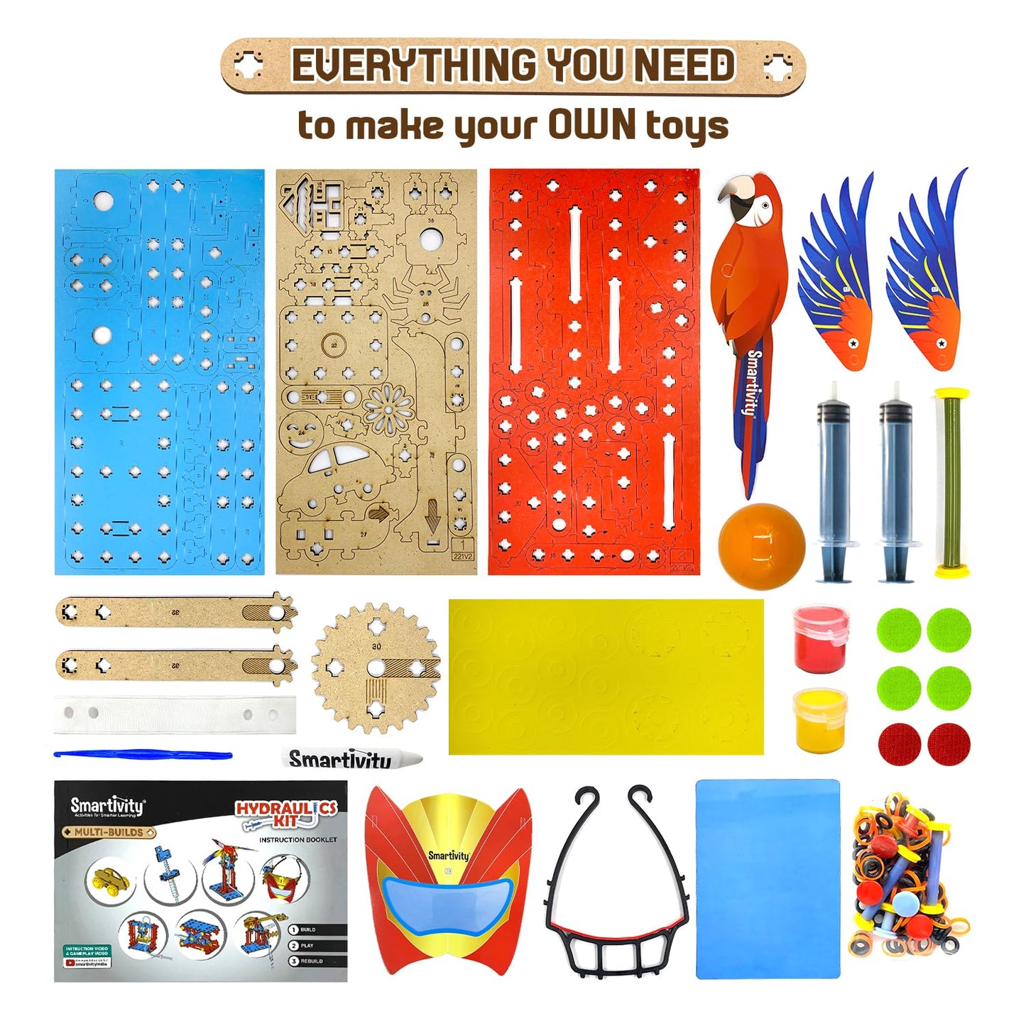 Arjoos | 25 in 1 Multi-Builds Hydraulic Kit STEM DIY Kit | Educational Science Toy | STEM Learning Toys for Kids | Birthday Gifts for Kids - Age - 6+Years
