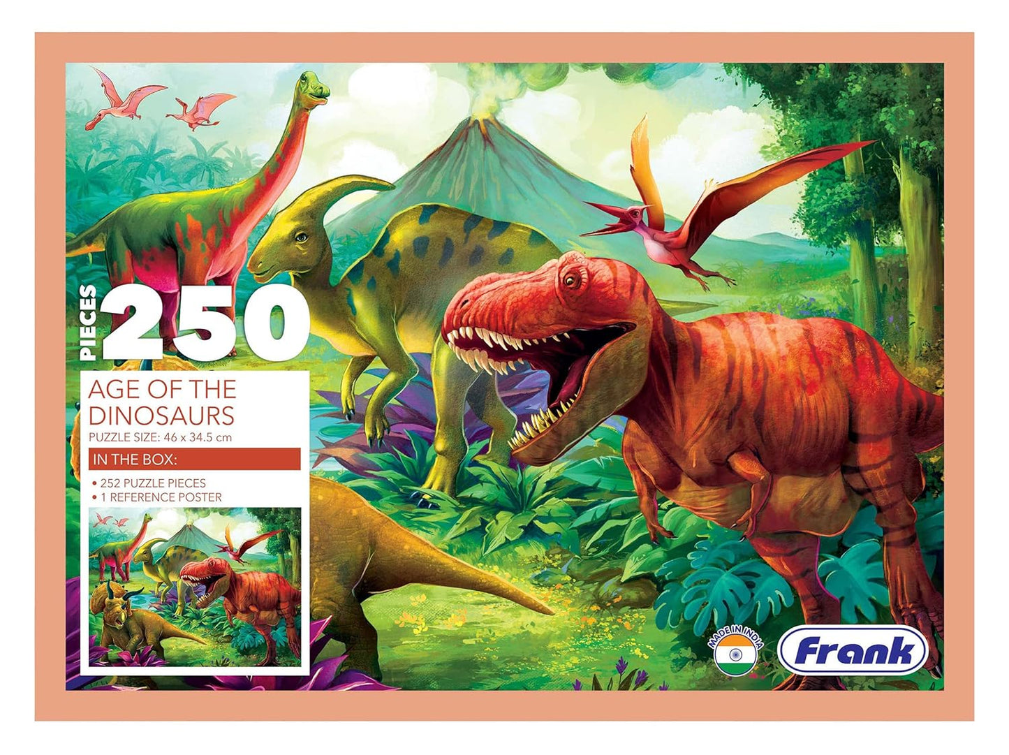 Arjoos | Age of The Dinosaurs Jigsaw Puzzle (250 Pieces) | Fun & Challenging Brain Booster Games | Engaging Puzzle for Focus and Memory - Birthday Gift for Boys & Girls - ( Ages - 9+ )