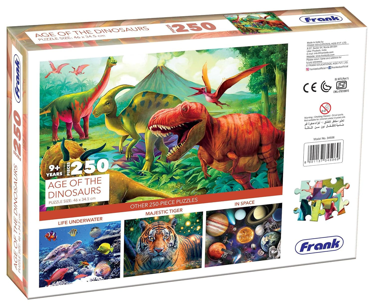 Arjoos | Age of The Dinosaurs Jigsaw Puzzle (250 Pieces) | Fun & Challenging Brain Booster Games | Engaging Puzzle for Focus and Memory - Birthday Gift for Boys & Girls - ( Ages - 9+ )