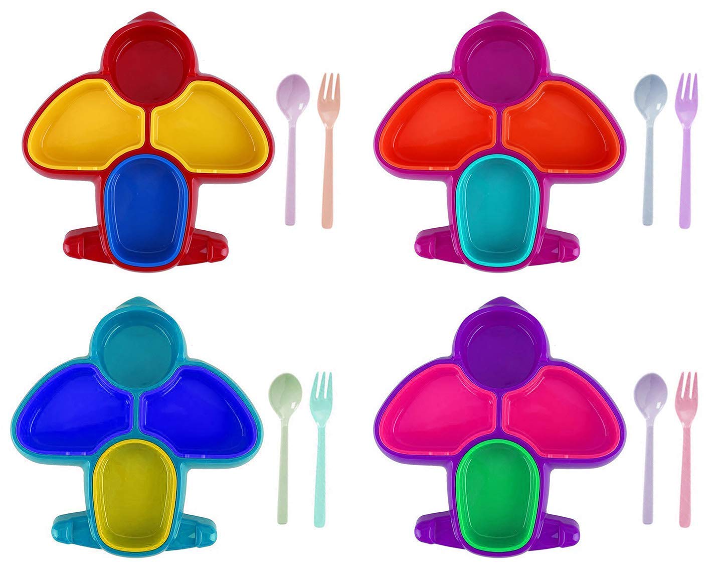 Arjoos | Baby Feeding Plates for Kids, for Breakfast and Lunch and Dinner, Aeroplane Design Plate, 75 Grams, Multicolor | Birthday Return Gifts for both Boys and Girls , Pack of 1