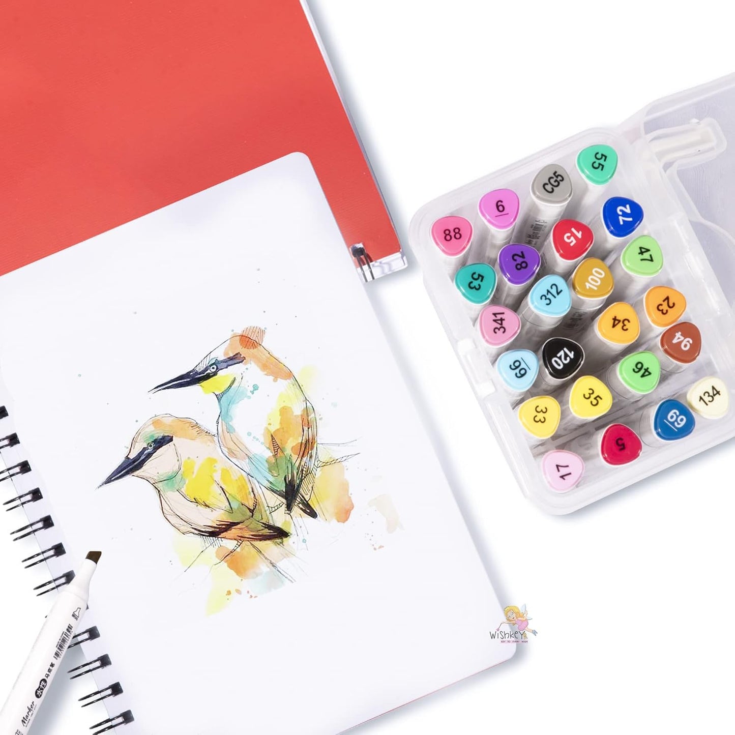 Arjoos | Medium Point Dual Tip Double Sided Art Marker Pens For Drawing and Sketching | Dry Smudge Proof Markers | Birthday Gifts for Kids - Pack of 1 - ( Ages - 3+ )