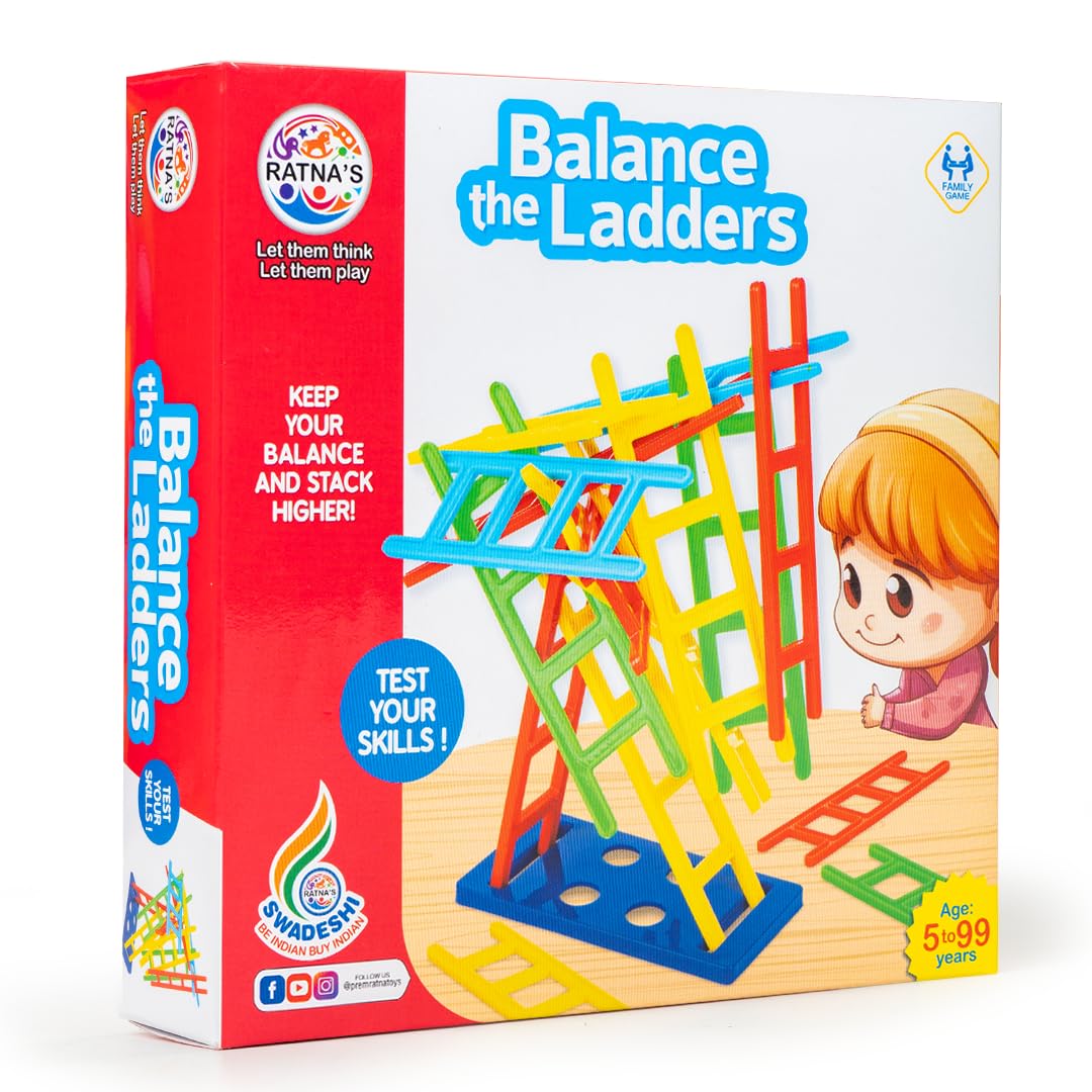 Arjoos | Balance The Ladders - Balancing Game | Stacking & Balancing Skill Game for Family & Kids | Birthday Gifts for Kids - Age - 5+Years