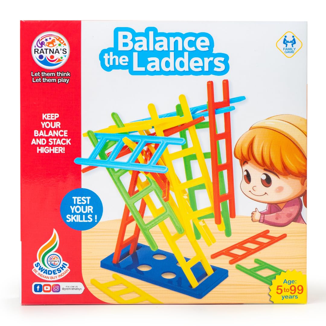 Arjoos | Balance The Ladders - Balancing Game | Stacking & Balancing Skill Game for Family & Kids | Birthday Gifts for Kids - Age - 5+Years