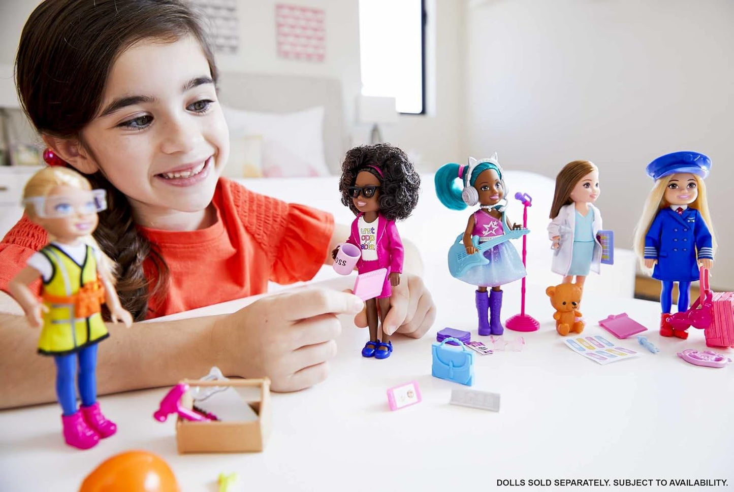 Arjoos | Barbie Chelsea Can Be Playset - Brunette Chelsea Doctor Doll (6-in/15.24-cm) | Clipboard, EKG Reader, Band - aid Stickers,2 Medical Tools, Teddy Bear, Great Gift for kids | Birthday Gifts for Kids - Ages - 3+