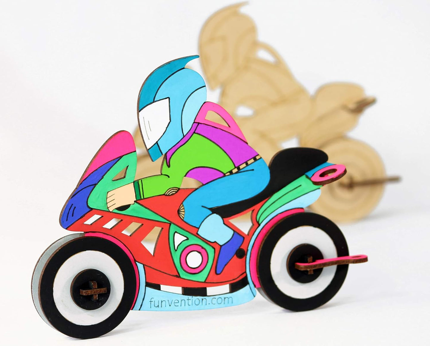 Arjoos | Bike Pen Stand - 3D Colouring Model | DIY Desk Organizer Pen Stand | STEM Learning 3D Puzzle Toy -Art, Colouring and Painting Kit | Birthday Gifts for Kids - Age - 5+Years