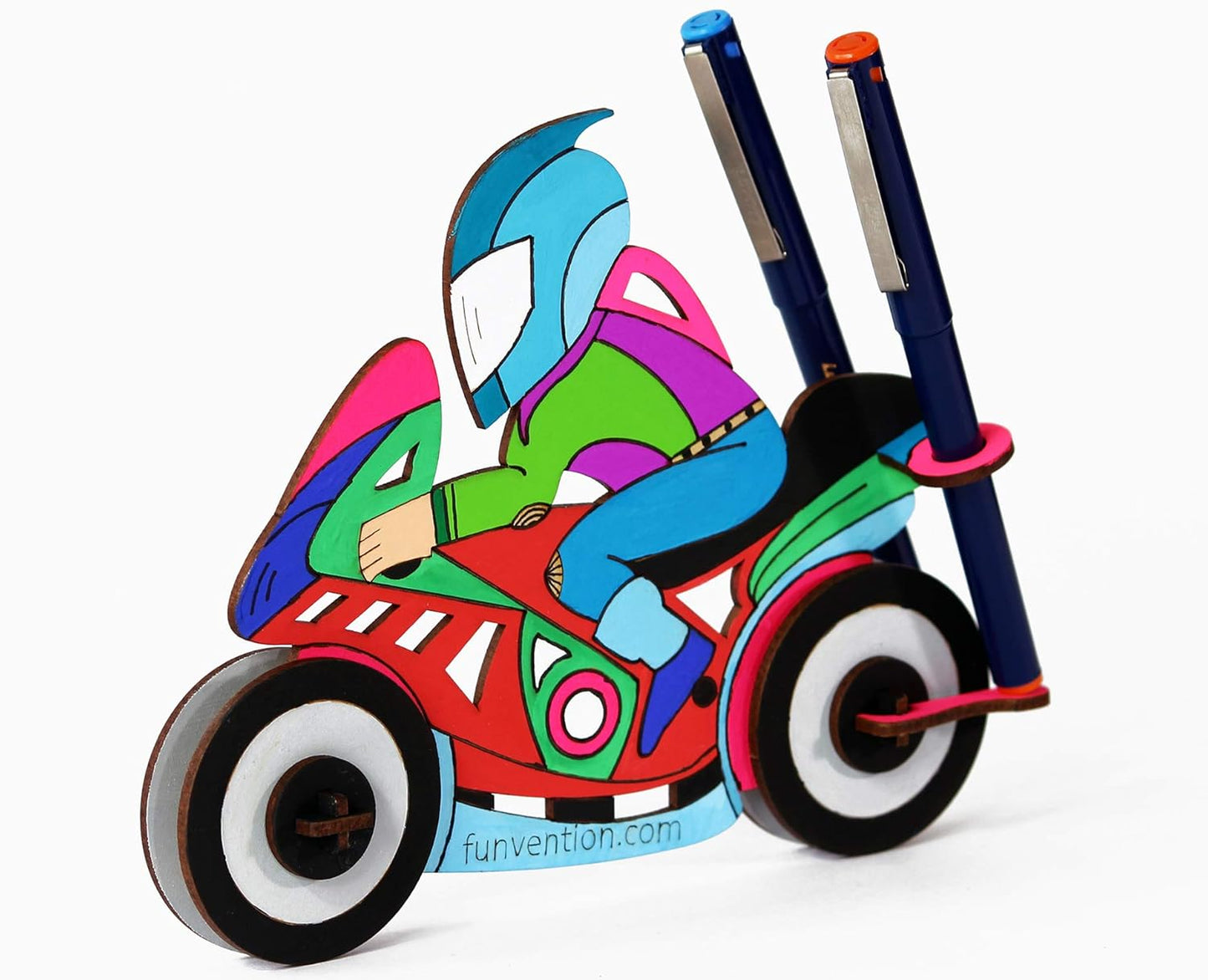Arjoos | Bike Pen Stand - 3D Colouring Model | DIY Desk Organizer Pen Stand | STEM Learning 3D Puzzle Toy -Art, Colouring and Painting Kit | Birthday Gifts for Kids - Age - 5+Years