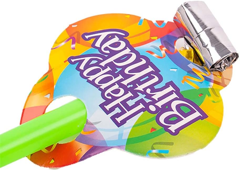 Arjoos | "Blowe Noisemakers Blow Horns with Happy Birthday Design - Fun Party Horns for Celebrations | Perfect for Birthdays, Anniversaries, and Festive Events | Party supplies Kit For Birthday Parties - 6pcs .