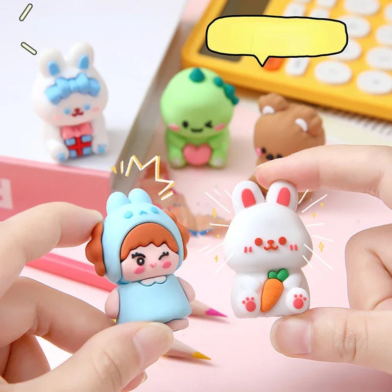 Arjoos | 1 Pc Rubber Cute Pencil Mini Sharpeners Cartoon Standard Pencil Cutting Machine Student School