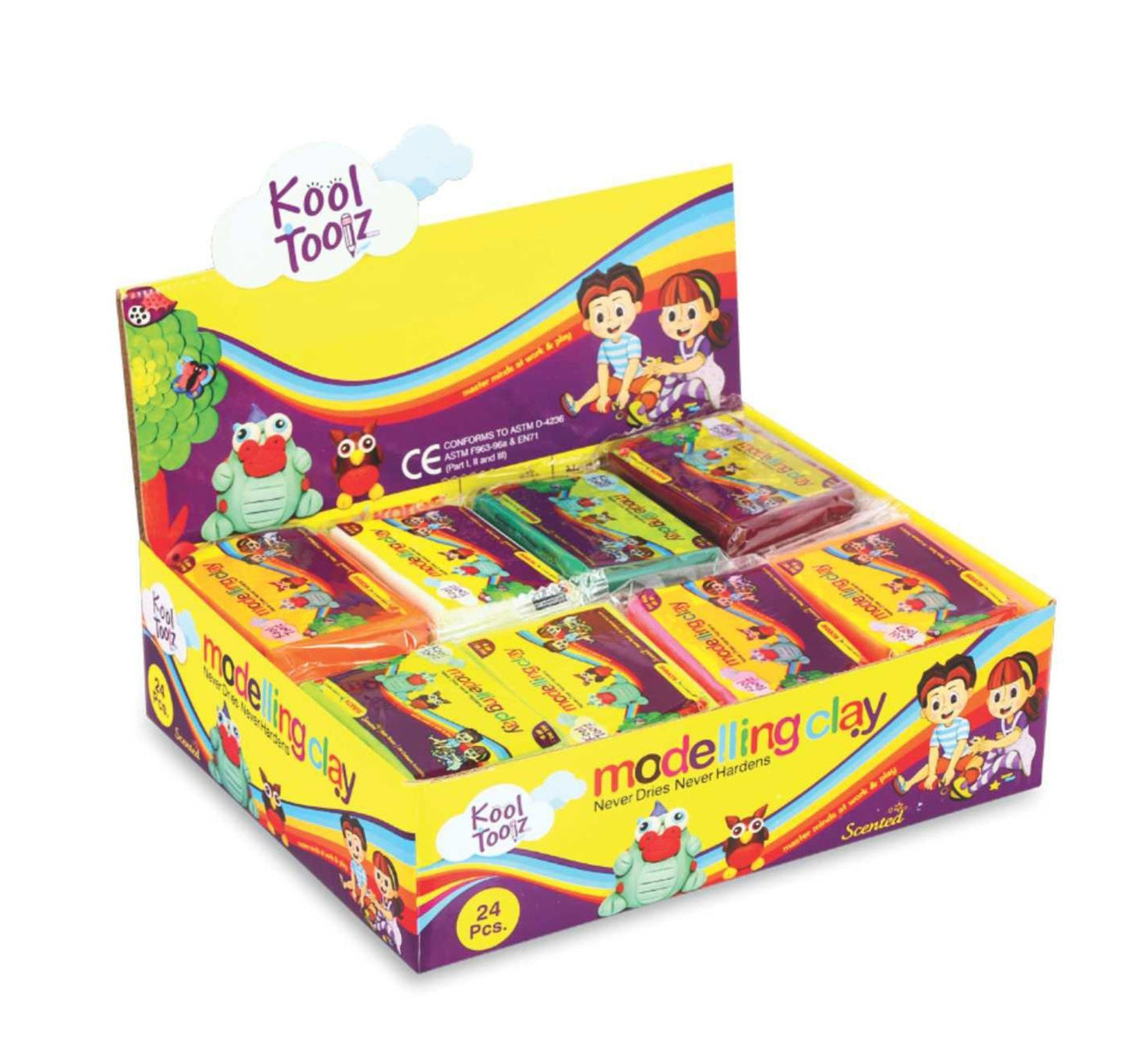 Arjoos | KORES KOOL TOOLS MODELLING CLAY PACK (MULTICOLOR) with 2 Moulds Art Clay