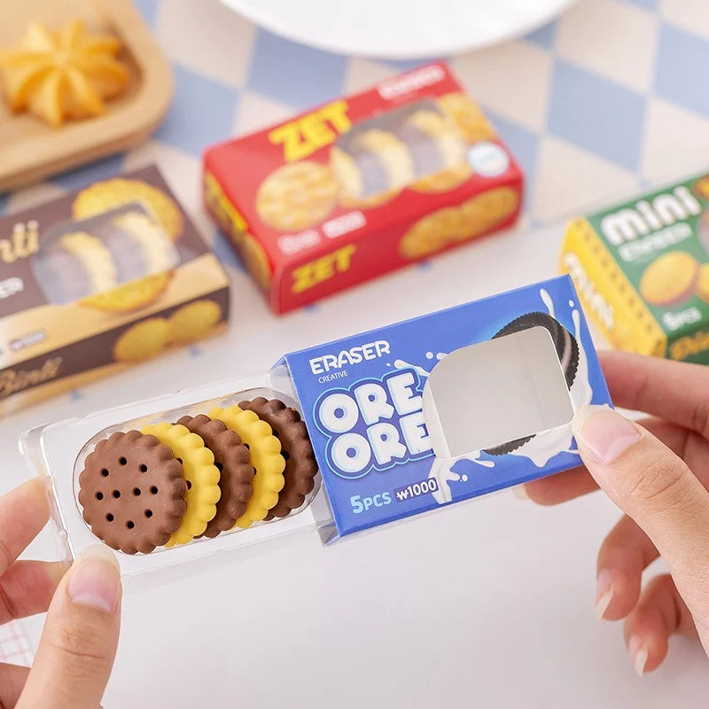 Arjoos | Cookies Erasers Set - 5pcs in a Box | Deliciously Fun School Supplies | Cute & Collectible Cookie Design | Perfect for Kids & Collectors | Birthday Gifts For Kids - ( Ages - 3+ Years )