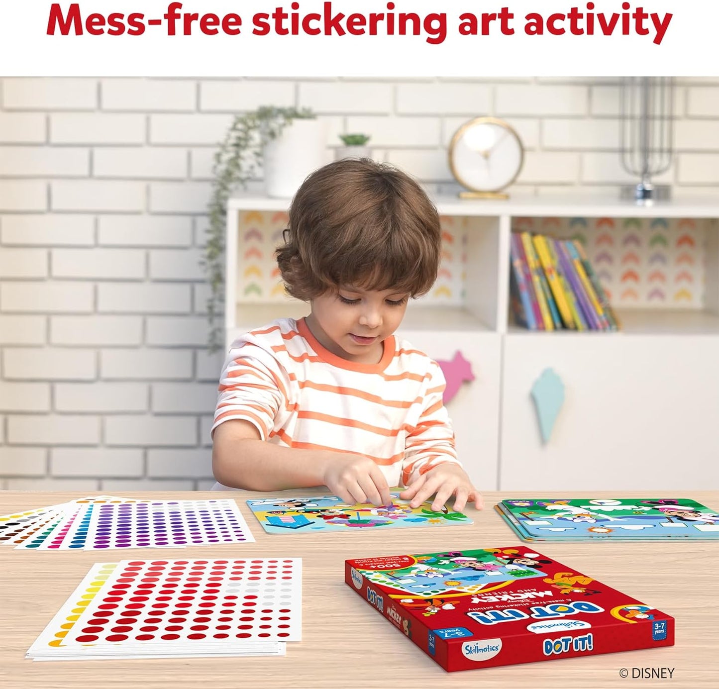 Arjoos | Dot It Disney Mickey and Friends - Art Activity | Mess-Free Sticker Art for Kids | Craft Kits, DIY Activity, Scrapbooking, Gifts | Birthday Gifts for Kids - Age - 3+Years