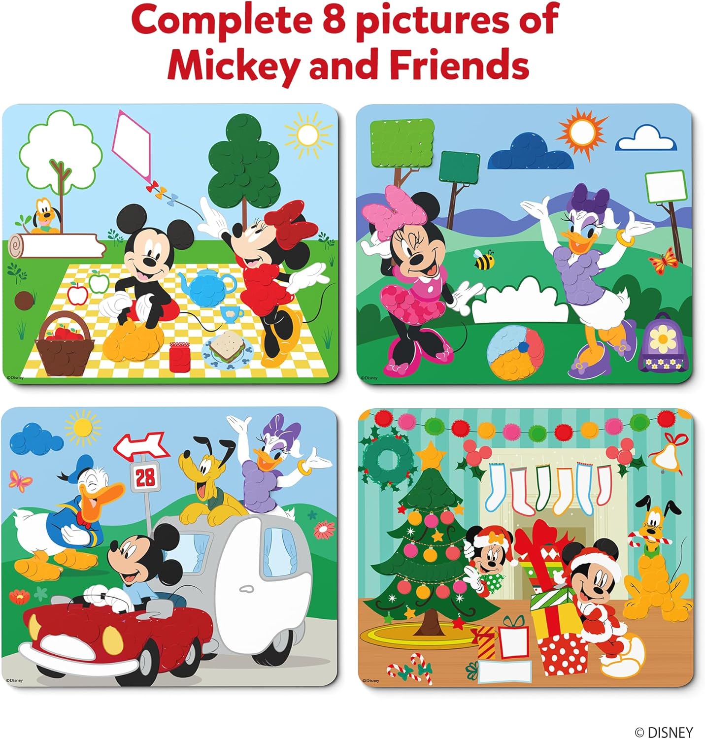 Arjoos | Dot It Disney Mickey and Friends - Art Activity | Mess-Free Sticker Art for Kids | Craft Kits, DIY Activity, Scrapbooking, Gifts | Birthday Gifts for Kids - Age - 3+Years