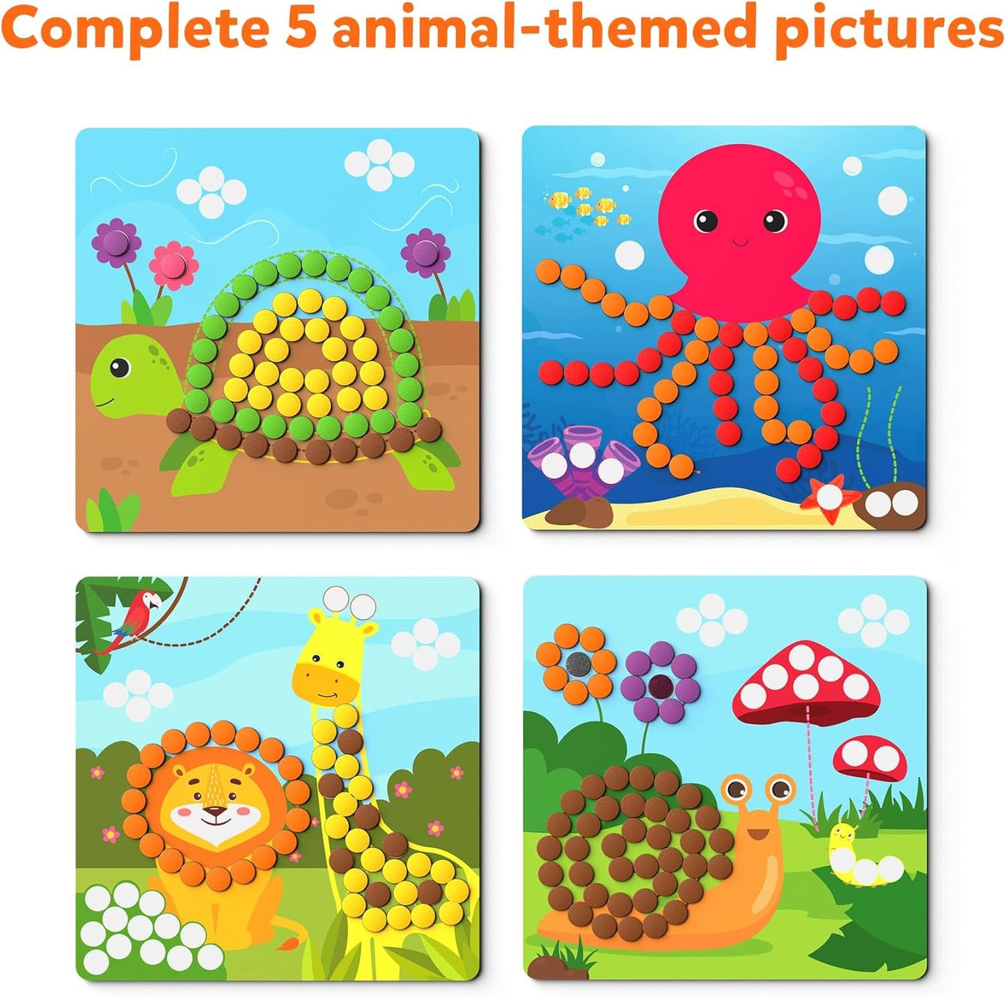 Arjoos | Dot It with Magnets Animal Planet - Art Activity | No Mess Repeatable Art for Kids | Craft Kits, DIY Creative Activity | Birthday Gifts for Kids - Age - 3+Years