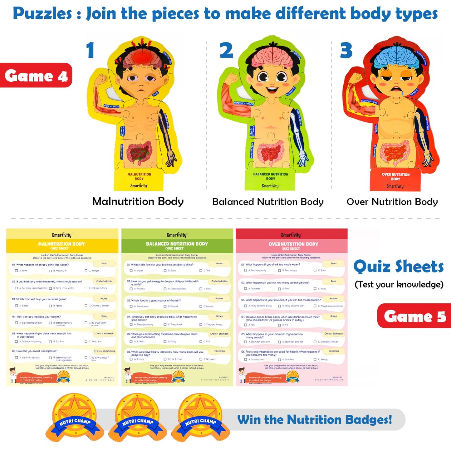 Arjoos | Food Body & Nutrition Toy | DIY STEM Educational Science Toy | Healthy Eating Game, Food Cards, Diet Tracker | Birthday Gifts for Kids - Age - 6+Years