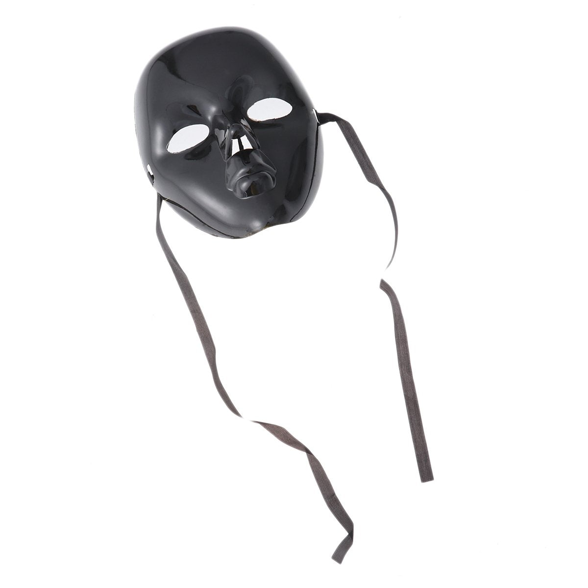 Arjoos | Full Face Masquerade Masks - Plastic | Carnival Face Mask Performance Props with Elastic Head Band(Black) | Halloween Party Supplies