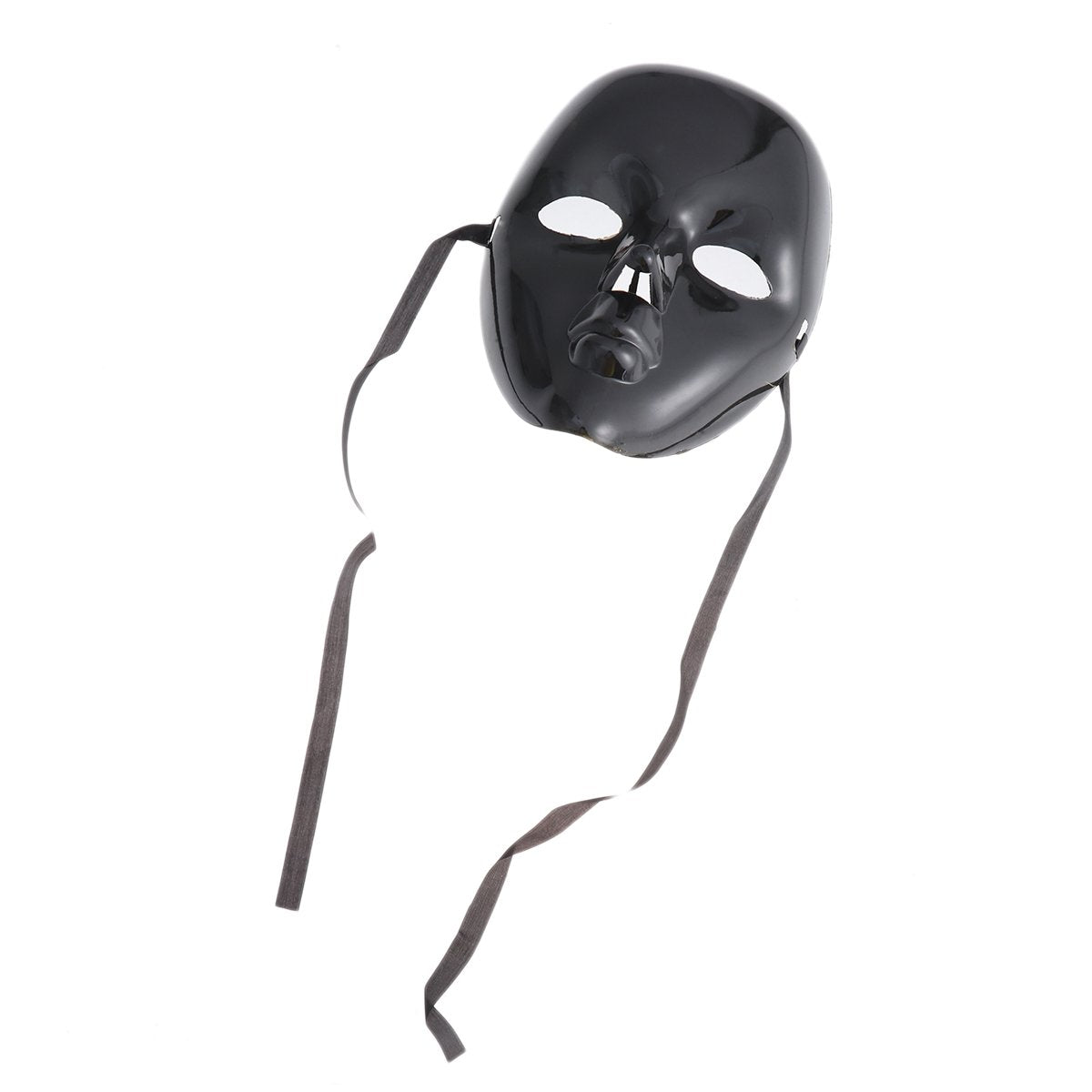 Arjoos | Full Face Masquerade Masks - Plastic | Carnival Face Mask Performance Props with Elastic Head Band(Black) | Halloween Party Supplies