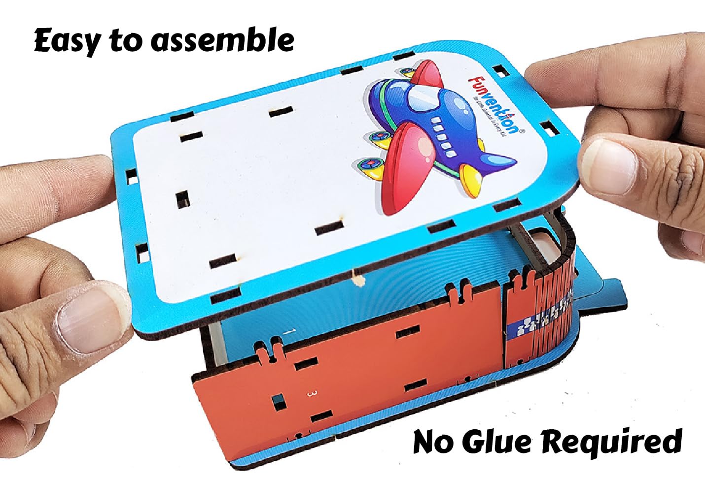 Arjoos | Funvention Airplane DIY Pen Stand | Model Desk Organizer | 3D Puzzle Art and Craft | Birthday Gift For Kids - ( Ages - 4+ Years )