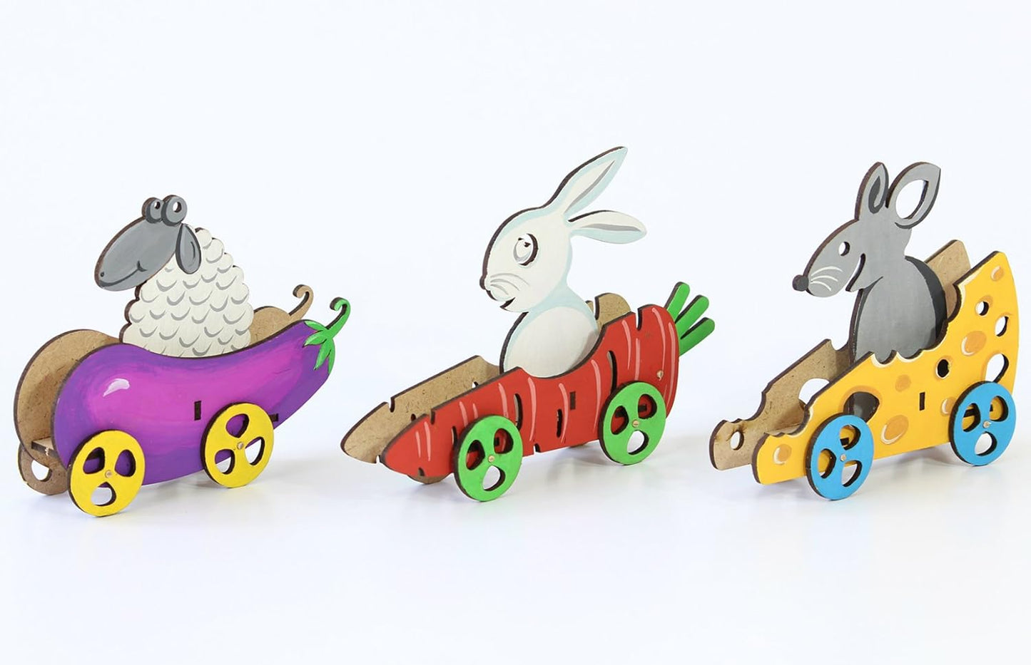 Arjoos | Funvention Veggie Cars - Set of 3 DIY Vegetables shaped Cars | Build, Color & Play | DIY Puzzle Toy Cars for Kids | Birthday Gift For Kids - ( Ages - 4+ Years )