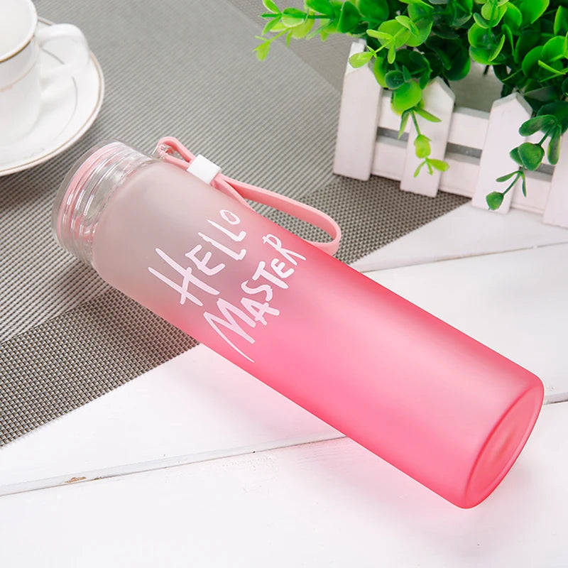 Arjoos | Premium Hello Master Print Glass Water Bottle - 400ml | Glass Bottle with Cover | Leak Proof | BPA Free | For School , College , Office | Easy to carry | Return Gift For Kids - ( Pack of 1 , Multicolour )