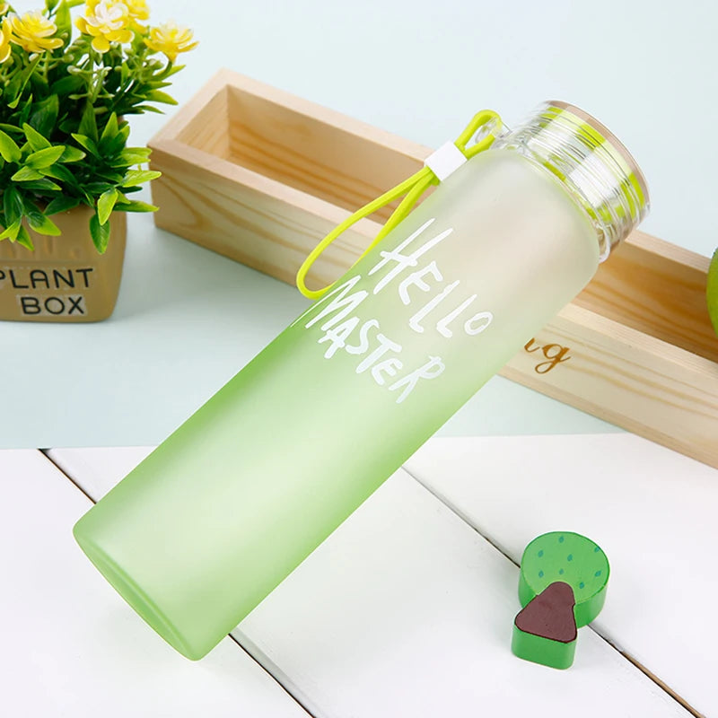 Arjoos | Premium Hello Master Print Glass Water Bottle - 400ml | Glass Bottle with Cover | Leak Proof | BPA Free | For School , College , Office | Easy to carry | Return Gift For Kids - ( Pack of 1 , Multicolour )