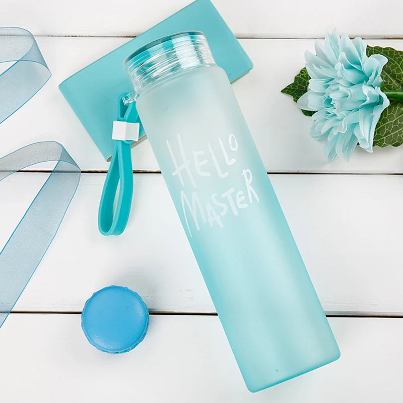 Arjoos | Premium Hello Master Print Glass Water Bottle - 400ml | Glass Bottle with Cover | Leak Proof | BPA Free | For School , College , Office | Easy to carry | Return Gift For Kids - ( Pack of 1 , Multicolour )