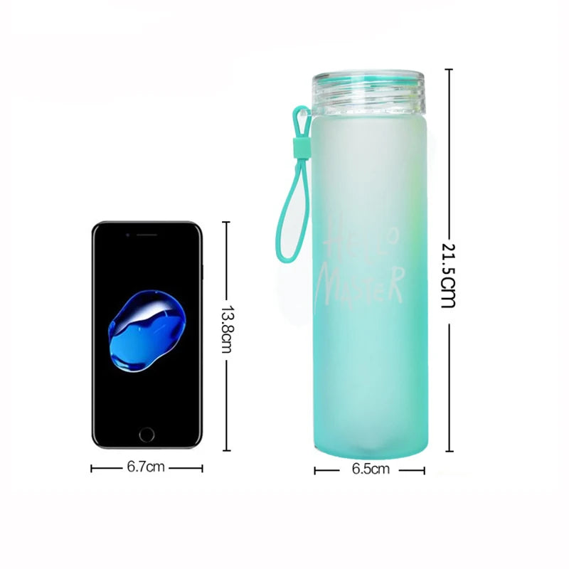 Arjoos | Premium Hello Master Print Glass Water Bottle - 400ml | Glass Bottle with Cover | Leak Proof | BPA Free | For School , College , Office | Easy to carry | Return Gift For Kids - ( Pack of 1 , Multicolour )