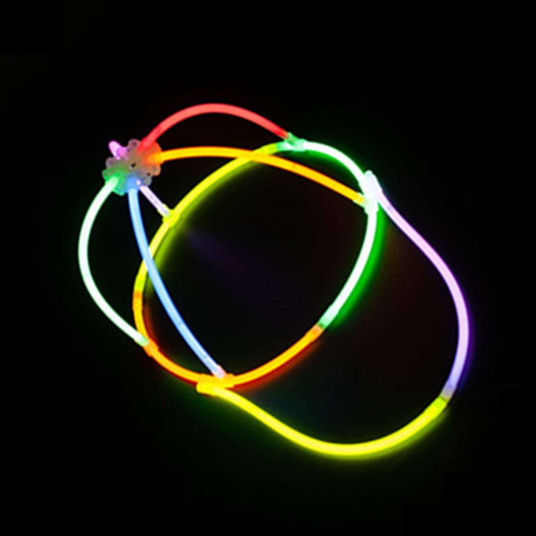 Arjoos | Glow In The Dark Cap- 1 Set Glowing Cap | Glow Stick Light with Cap Connectors | Glow Sticks for Party | Glow Party Props | Party Favors for Night Events