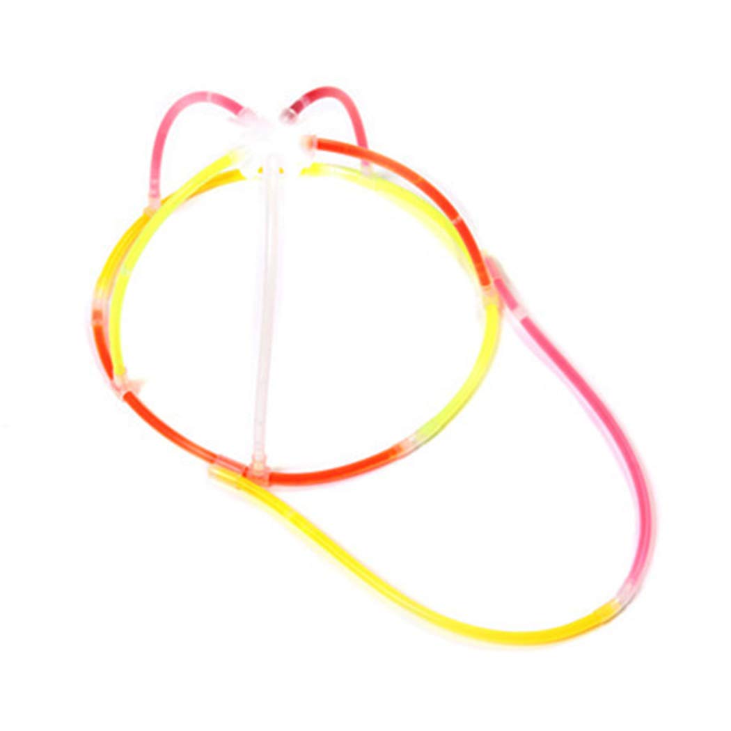 Arjoos | Glow In The Dark Cap- 1 Set Glowing Cap | Glow Stick Light with Cap Connectors | Glow Sticks for Party | Glow Party Props | Party Favors for Night Events