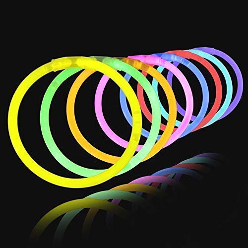 Arjoos | Glow Sticks Bracelets - 50 Pack Glow in The Dark Party Favors for Kids & Adults | Mixed Colors Glow Bands for Parties, Birthdays, Halloween, Camping, Raves - 1 Pack
