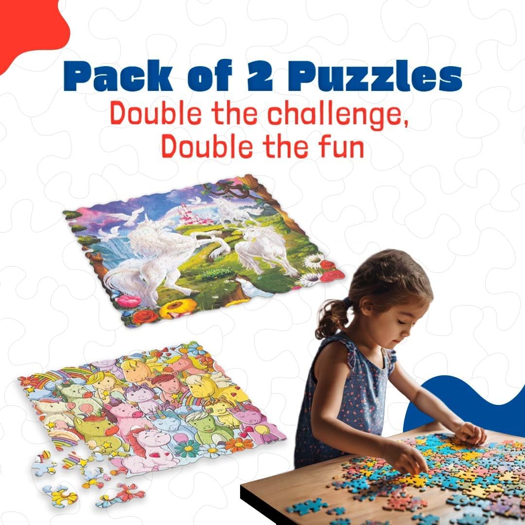 Arjoos | Go Crazy Unicorn Jigsaw Puzzle for Kids | 180 Unique Shaped Puzzle Pieces | No straight edges and Corners | Birthday Gifts for Girls - Age - 8+Years