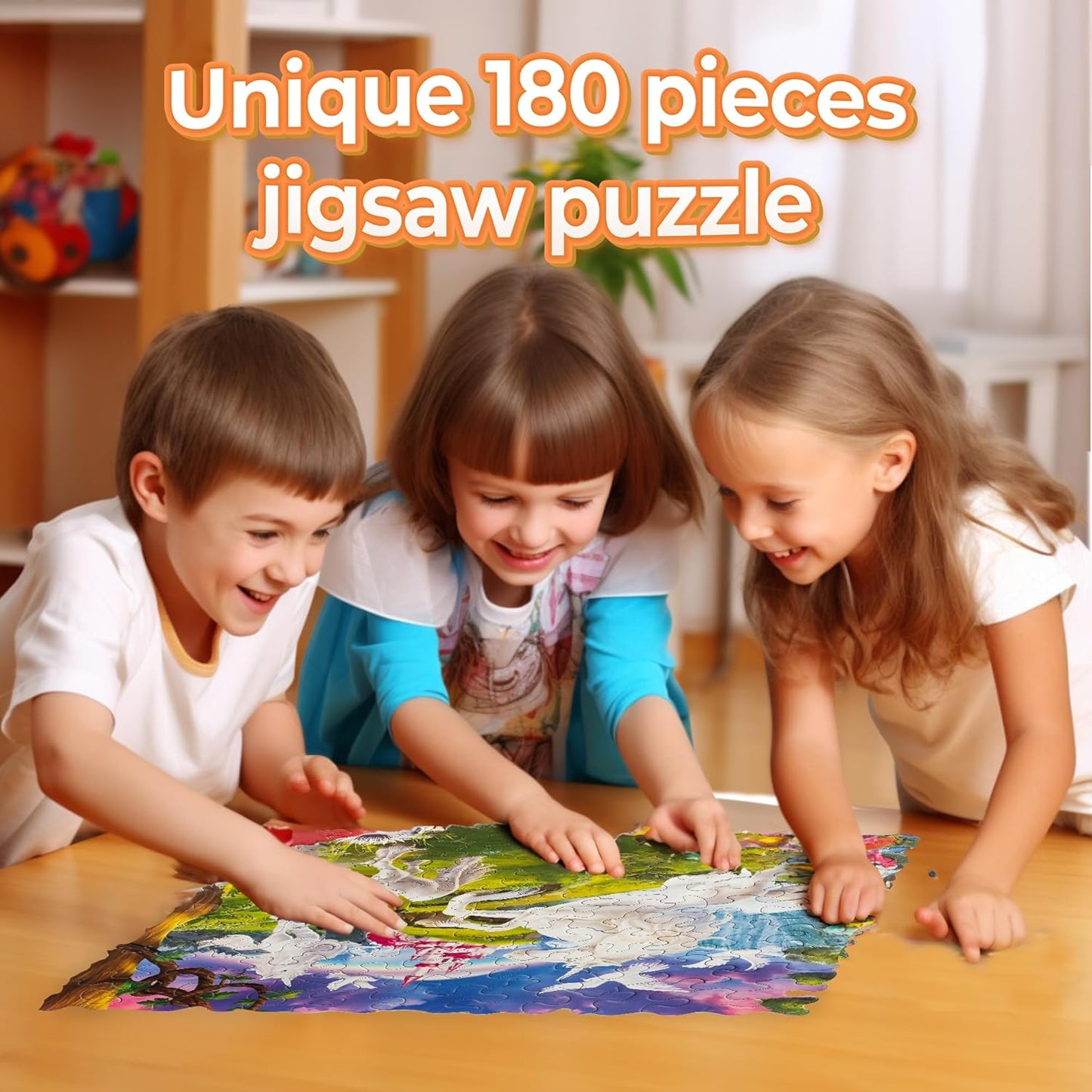 Arjoos | Go Crazy Unicorn Jigsaw Puzzle for Kids | 180 Unique Shaped Puzzle Pieces | No straight edges and Corners | Birthday Gifts for Girls - Age - 8+Years