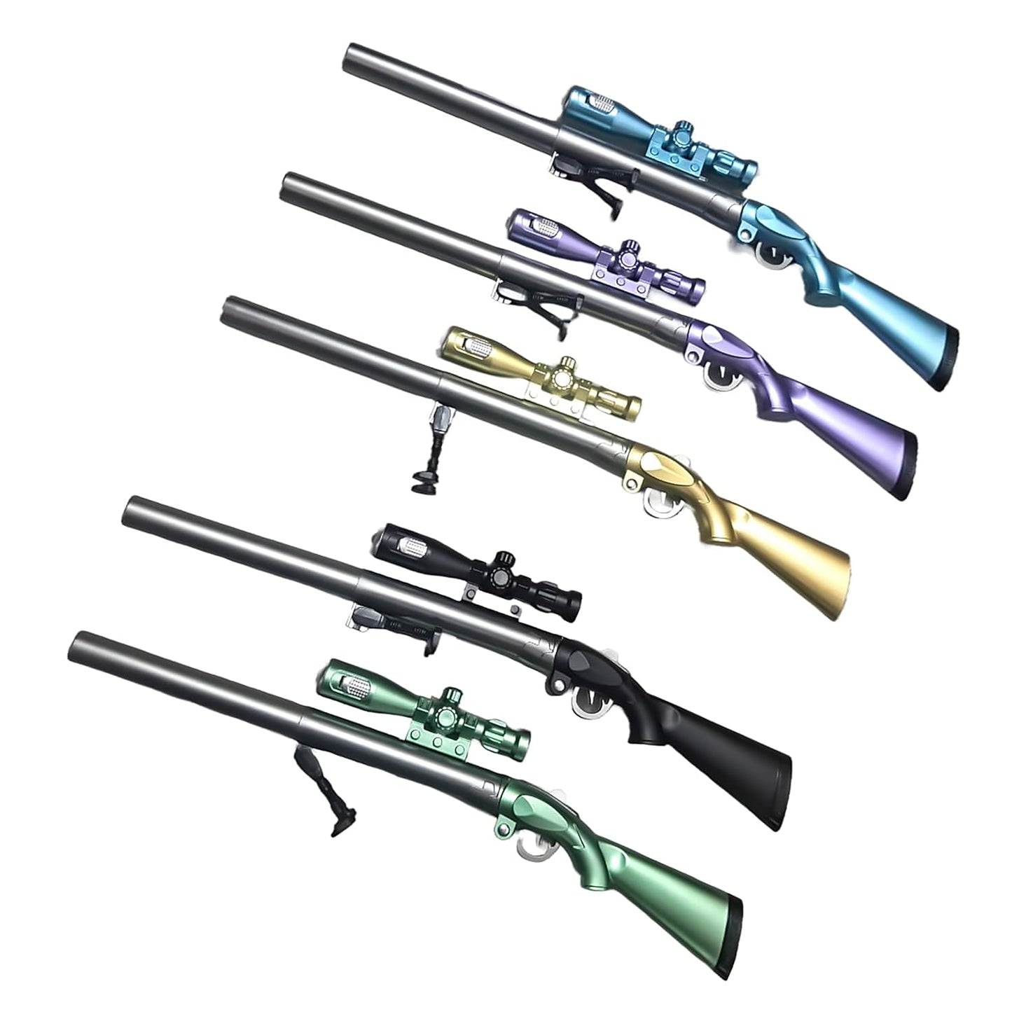 Arjoos | Gun Shape Creative, Stylish, Multipurpose Cool Gel Ink Pen, Sniper Rifle Cute Fun Stationery Gun Pen With Torch Light for Writing, School, Office, With Refill | Return Gifts for Kids - Pack of 1, Multicolour