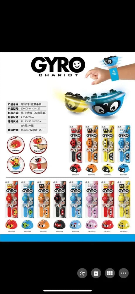 Arjoos | Gyro Rotation Watch Game Toy for Kids | Spinning Top Battle Watch with Launcher | Interactive Fidget Toy for Boys & Girls | Fun Stress Relief & Birthday Gift Idea | Birthday Gifts for Kids - pack of 1 , Assorted Colour .