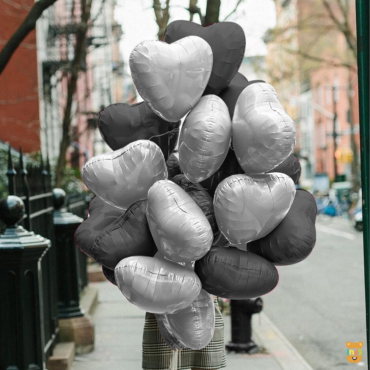 Arjoos | Heart Shape Foil Balloons with Shiny Surface For Birthdays , Anniversary , Engagement , Baby Shower , Party Decorations | Party supplies Kit For Birthday Parties - 2pcs .