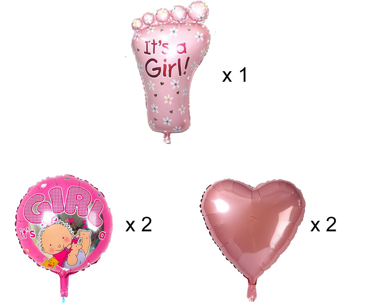 Arjoos | Its A Girl Foil Balloon - Pink | Baby shower foil Balloons Welcome Baby Girl Balloon Baby photo shoot decoration items - Pink | Party supplies Kit For Birthday Parties - 1pcs .