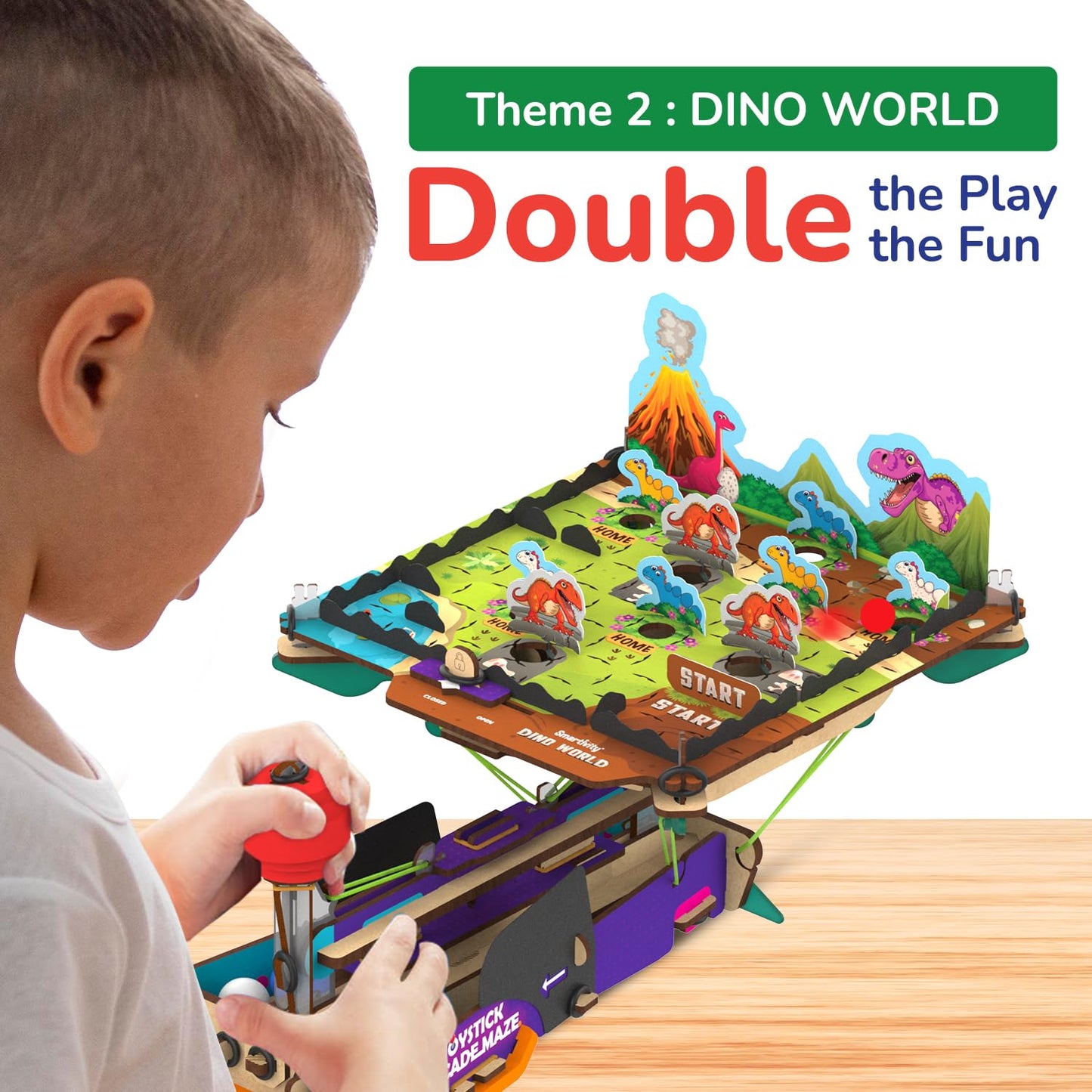 Arjoos | Joystick Arcade Maze Toy | 2in1 Space & Jungle Theme Adventures | STEM Educational DIY Science Toys | Birthday Gifts for Kids - Age - 6+Years