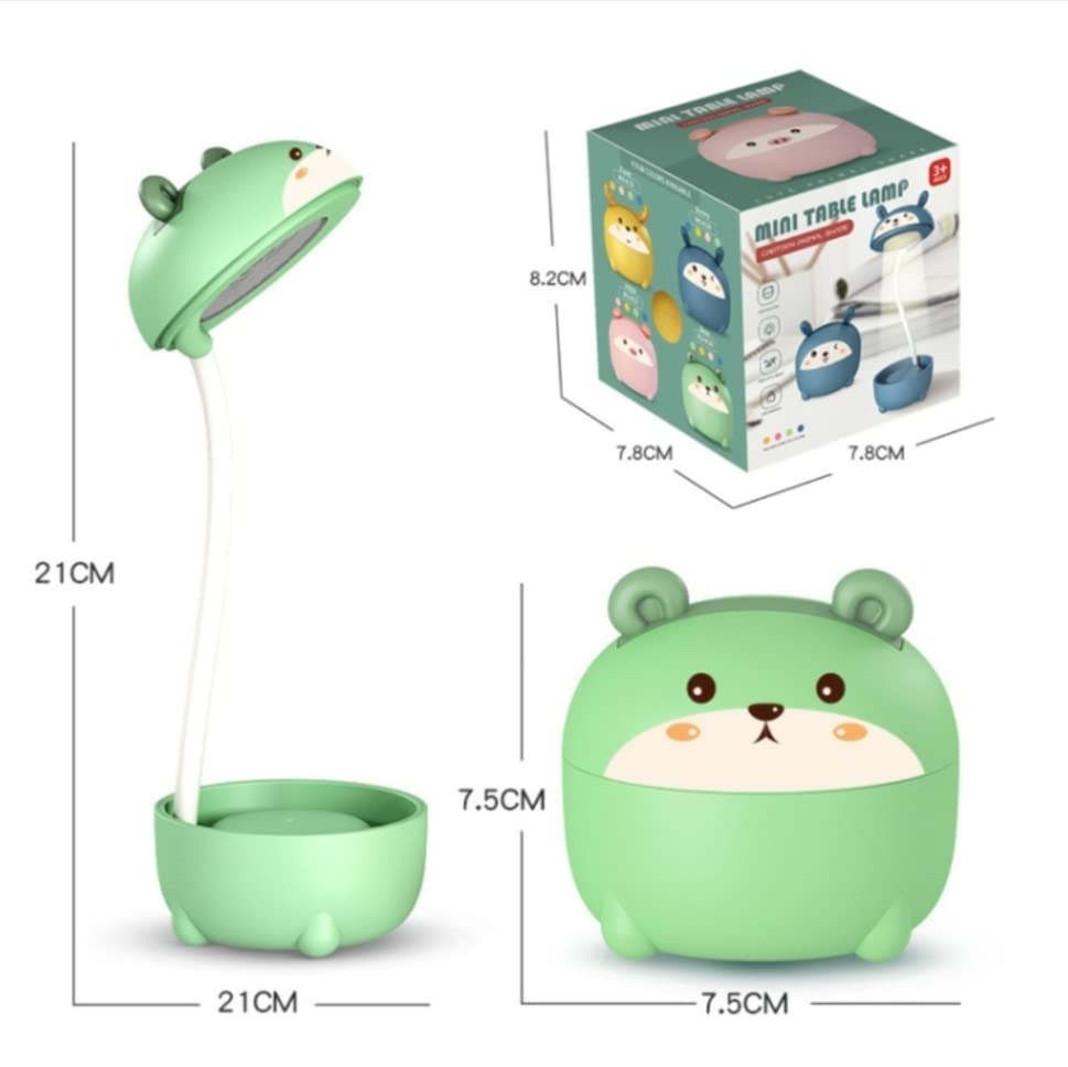 Arjoos | LED Rechargeable Table Lamp for Study, Home, Office – Portable Desk Light with Adjustable Brightness | USB Charging | Random Colors & Designs | Birthday Gifts for Kids - Pack of 1 - ( Ages - 3+ )