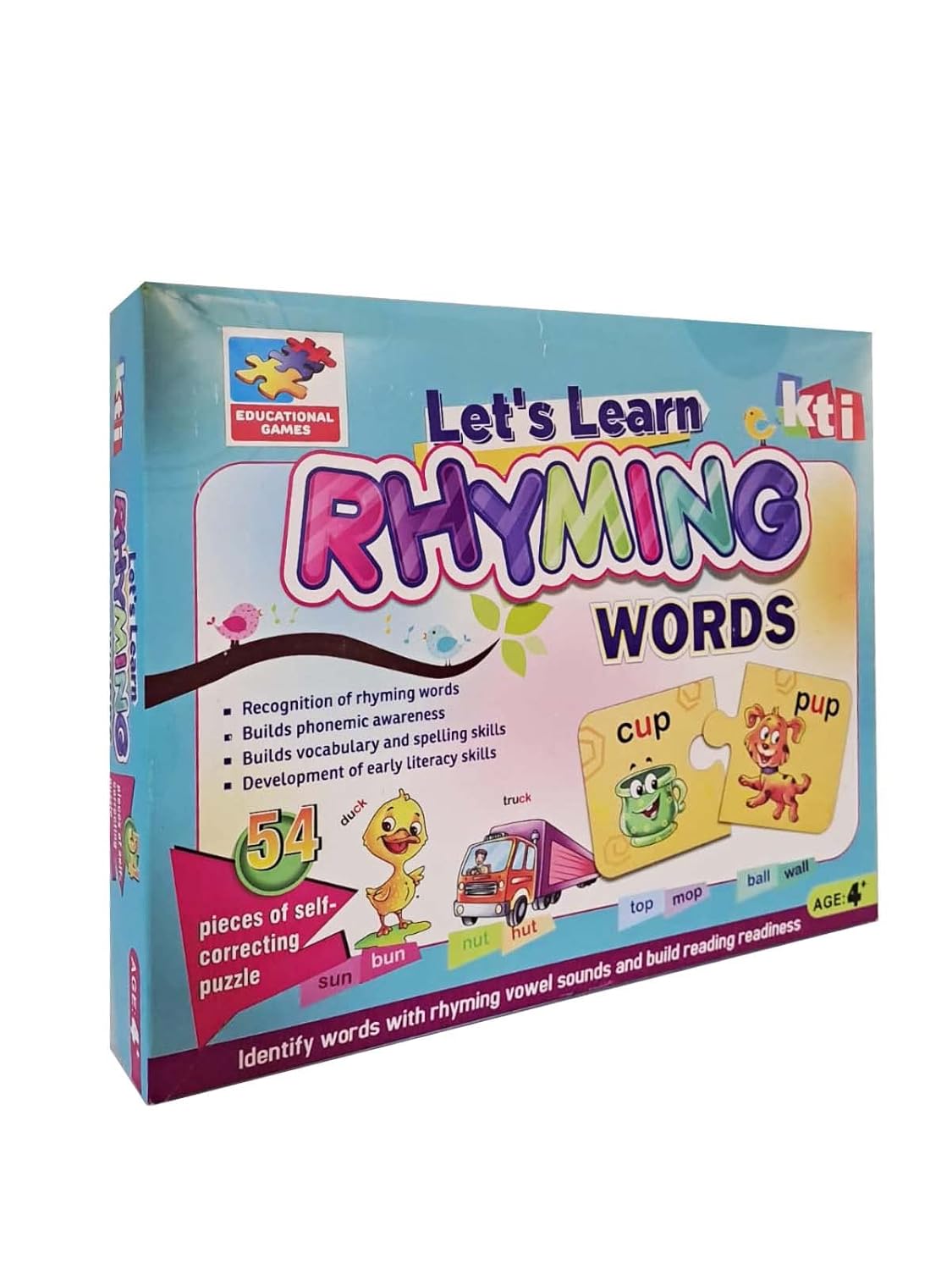 Arjoos | Let's learn Rhyming Words - Board Game | Boost Reading, Vocabulary and Imagination Skills | Age-4 Years +| (54 Puzzles Pieces - Multicolour) .
