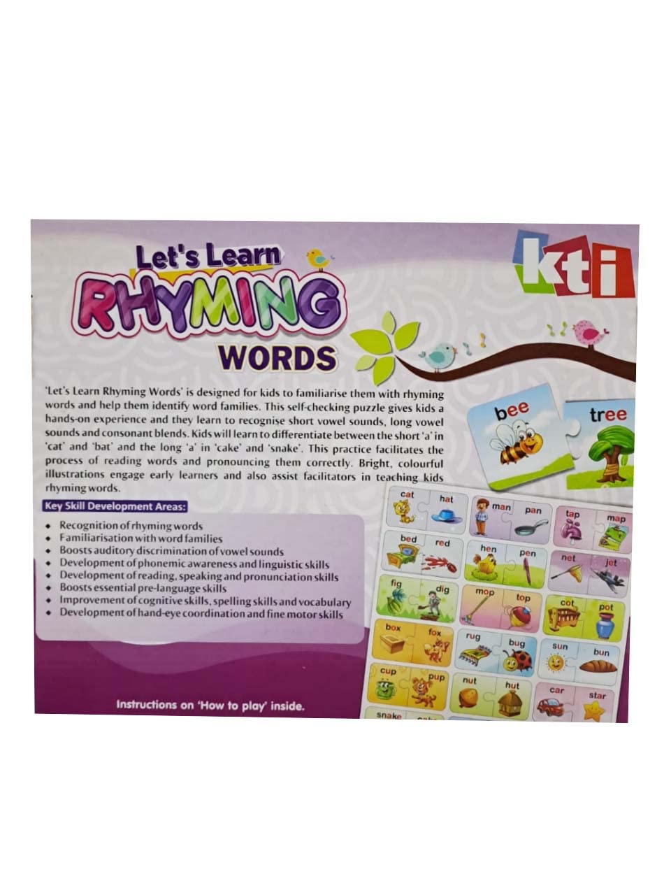 Arjoos | Let's learn Rhyming Words - Board Game | Boost Reading, Vocabulary and Imagination Skills | Age-4 Years +| (54 Puzzles Pieces - Multicolour) .
