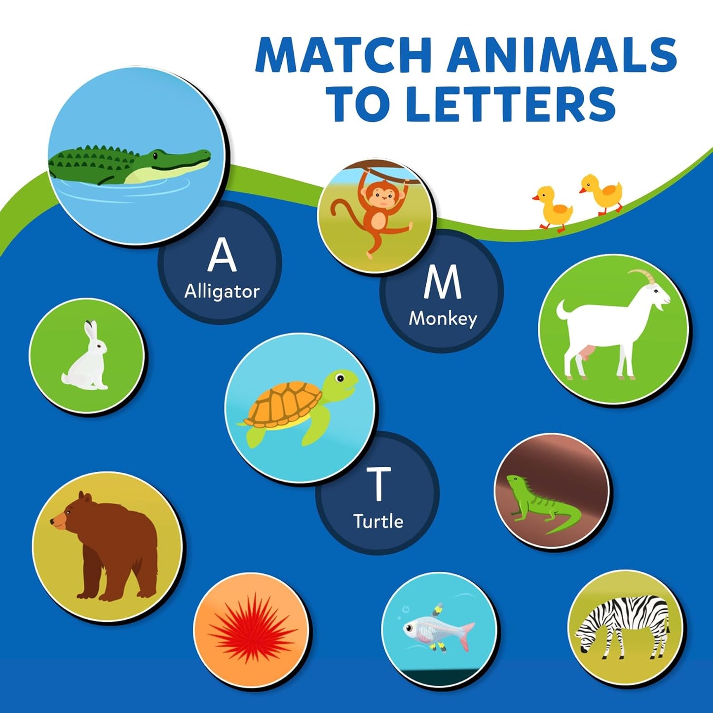 Arjoos | Letters, Numbers & Animals - Magnetic Matching Activity | Preschool Learning Toy & Game for Kids, 35+ Magnetic Pieces | Birthday Gifts for Kids - Age - 3+Years