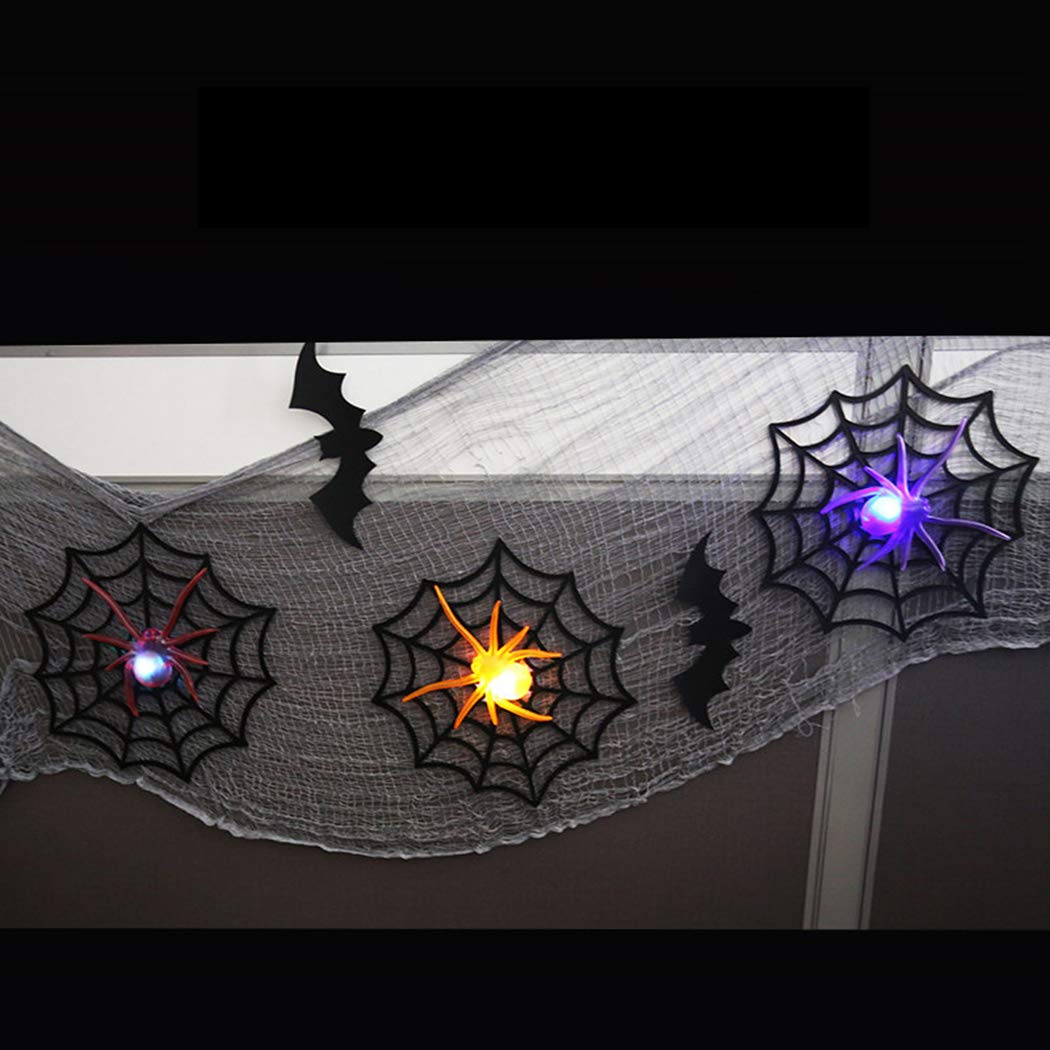 Arjoos | Light-Up Halloween Spider Web Prop – Glowing Novelty Decoration for Haunted House, Yard, or Party | Creepy Crawly Halloween Decor with Lights | Halloween Party Supplies | Pack of 1