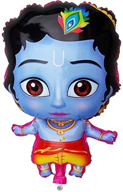 Arjoos | Little Kanha & Krishna Foil Balloons Set - Kanhaiya, Bal Gopal & Laddu Gopal Party Decorations - Perfect for Celebrations & Festivities | Party supplies Kit For Birthday Parties - ( Pack of 1 )
