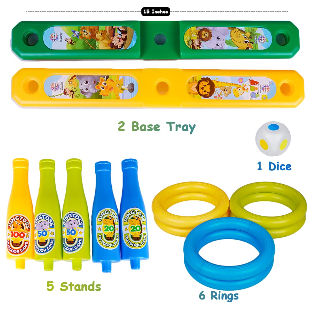 Arjoos | 2 in 1 Colour | Match Ring toss Jungle | Print Target Game Set - Indoor & Outdoor | Vibrant colours and attractive designs | Game for Kids | Toys for kids