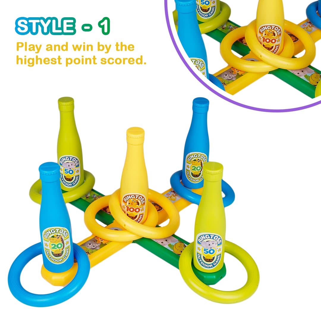 Arjoos | 2 in 1 Colour | Match Ring toss Jungle | Print Target Game Set - Indoor & Outdoor | Vibrant colours and attractive designs | Game for Kids | Toys for kids